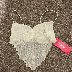 Cream Cross-back Crop by Shien Icon